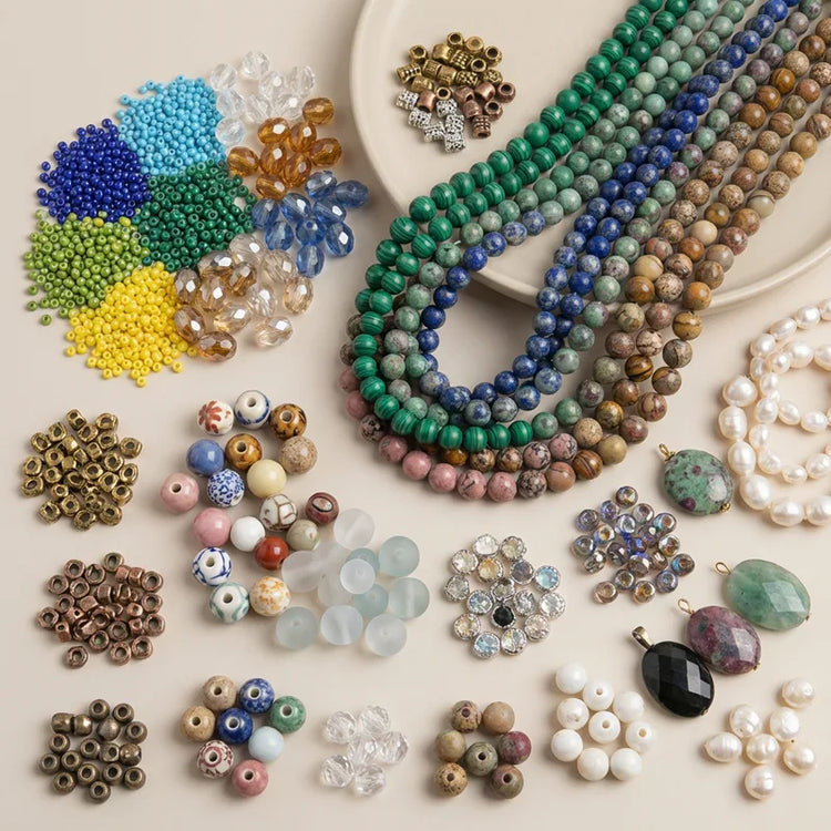 Beads for jewelry making glass stone metal