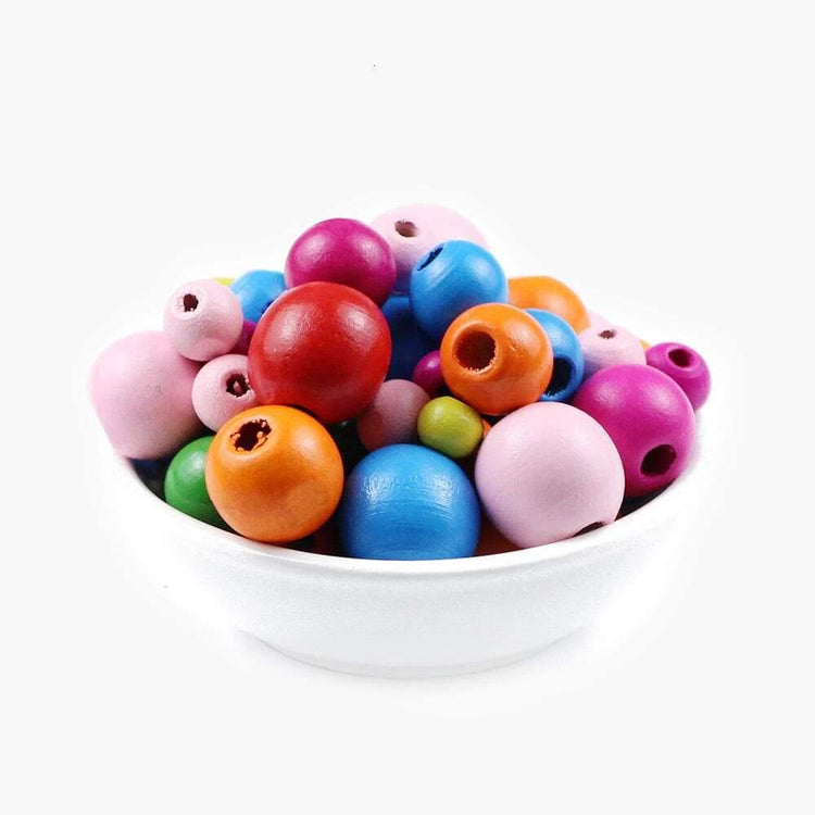 Colored wooden beads 