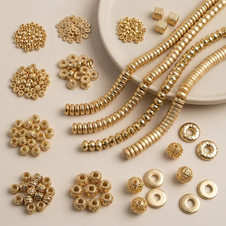 gold spacer beads for jewelry making metal