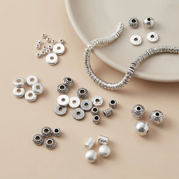 silver spacer beads for jewelry making metal