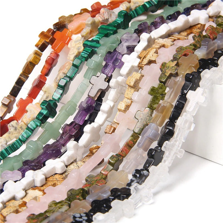 Stone cross beads 