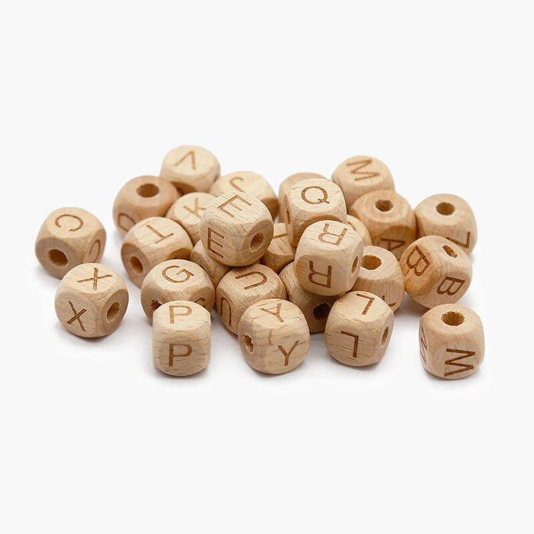 Wooden letter beads 