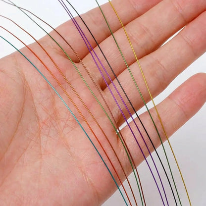 0.3mm and 0.4mm colored copper beading wire shown for size comparison