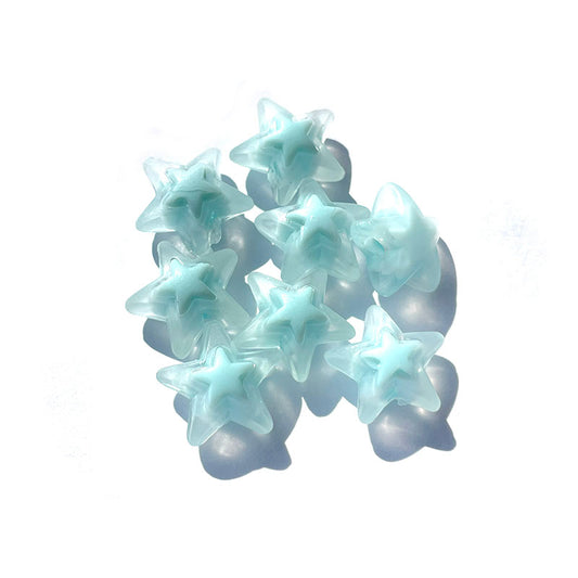 15pcs Pastel Transparent Star Acrylic Beads 17mm