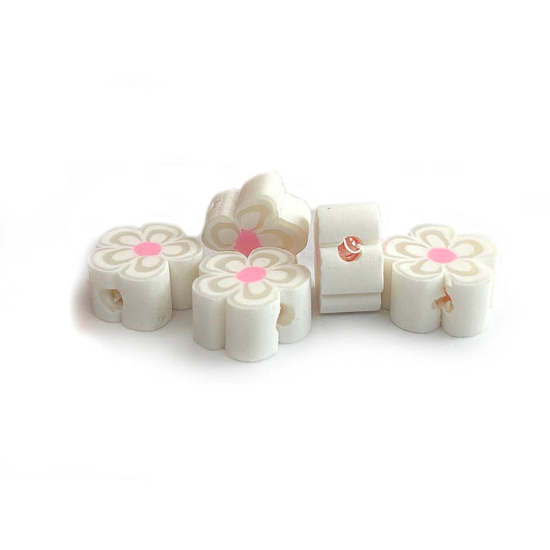 10mm Multicolored Flower Polymer Clay Beads