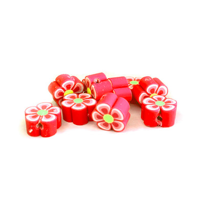 10mm Multicolored Flower Polymer Clay Beads
