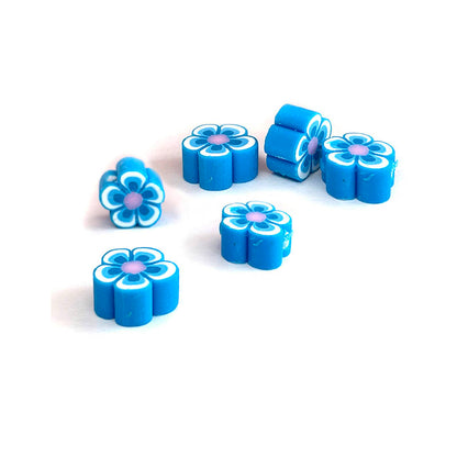 10mm Multicolored Flower Polymer Clay Beads