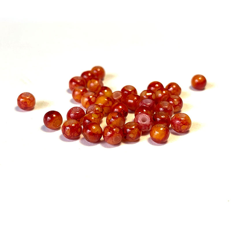 Runde beschichtete Muster undurchsichtige Glasperlen 4–10 mm