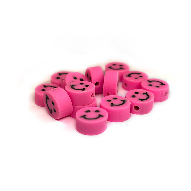 10mm Smile Face Runde Polymer Clay Perlen