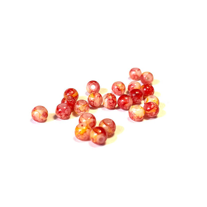 Runde beschichtete Muster undurchsichtige Glasperlen 4–10 mm