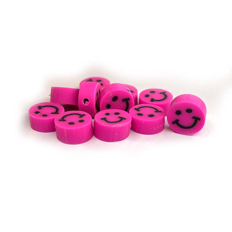 10mm Smile Face Runde Polymer Clay Perlen
