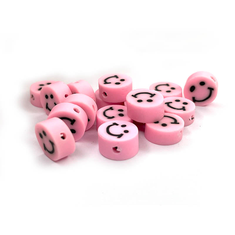 10mm Smile Face Runde Polymer Clay Perlen