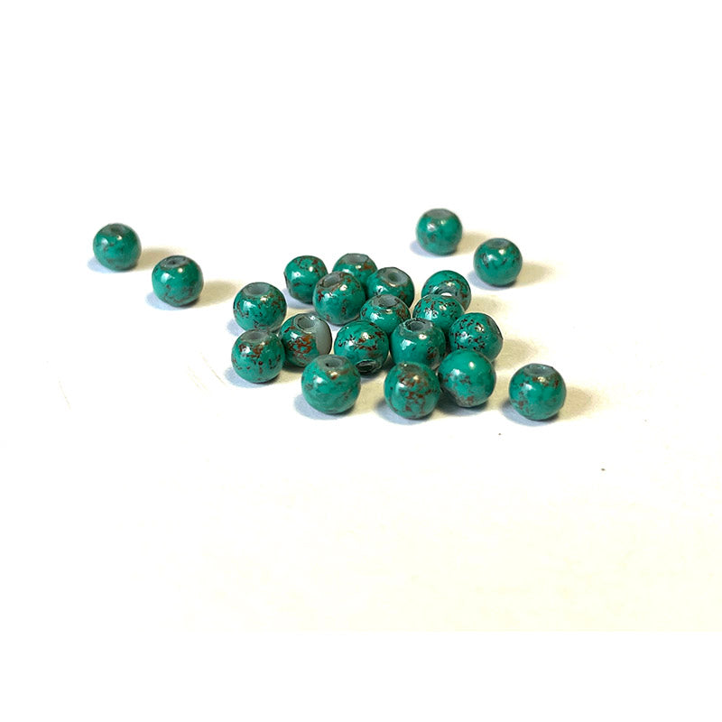 Runde beschichtete Muster undurchsichtige Glasperlen 4–10 mm