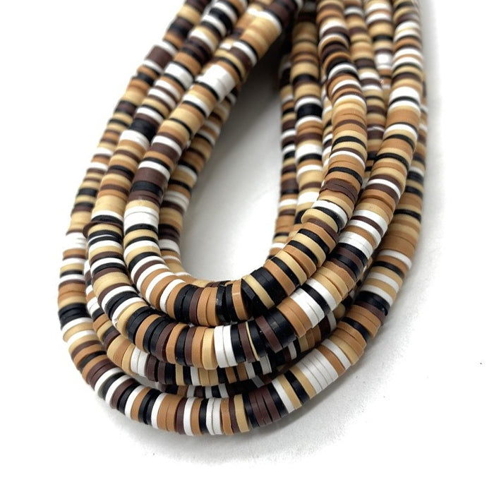 6mm Heishi Mixed Polymer Clay & African Vinyl Disc Beads