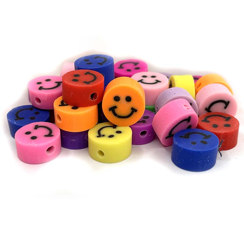 10mm Smile Face Runde Polymer Clay Perlen