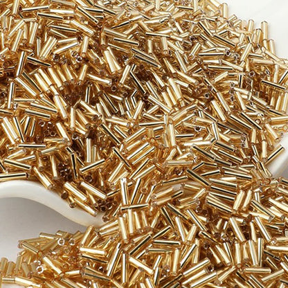 2x6mm Long Tube Lined Cylinder Seed Beads 400pcs