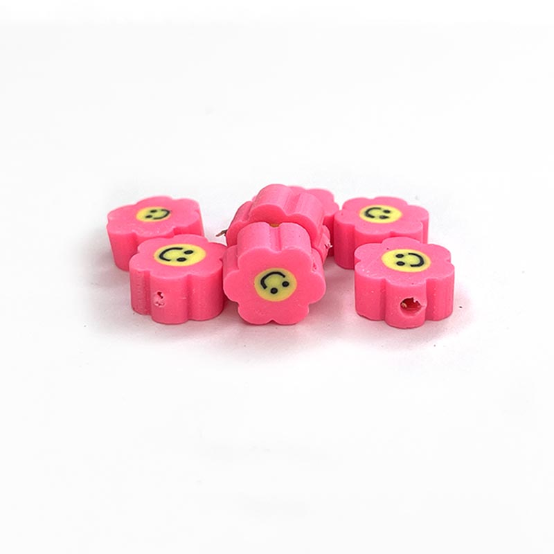 10mm Sonnenblumenlächeln mit farbigen Polymer Clay Perlen