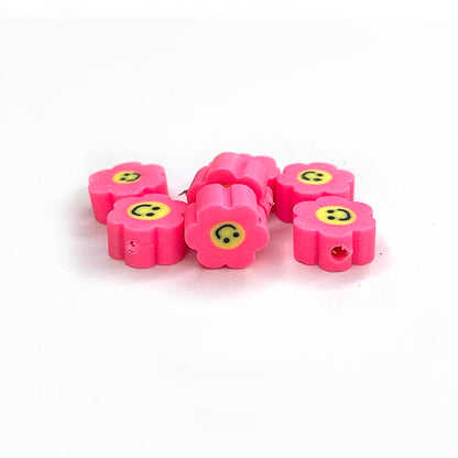 10mm Sonnenblumenlächeln mit farbigen Polymer Clay Perlen
