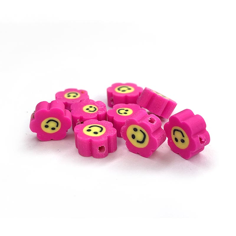 10mm Sonnenblumenlächeln mit farbigen Polymer Clay Perlen