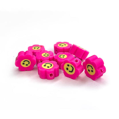 10mm Sonnenblumenlächeln mit farbigen Polymer Clay Perlen