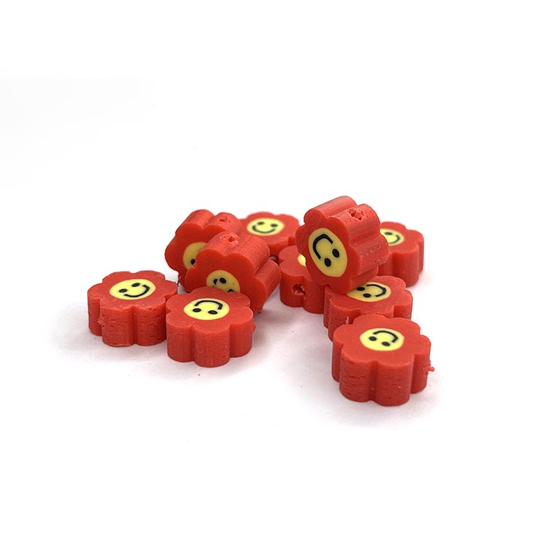 10mm Sonnenblumenlächeln mit farbigen Polymer Clay Perlen