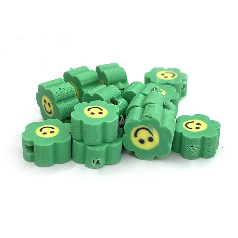 10mm Sonnenblumenlächeln mit farbigen Polymer Clay Perlen