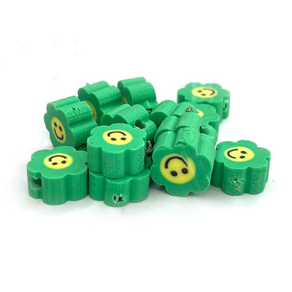 10mm Sonnenblumenlächeln mit farbigen Polymer Clay Perlen