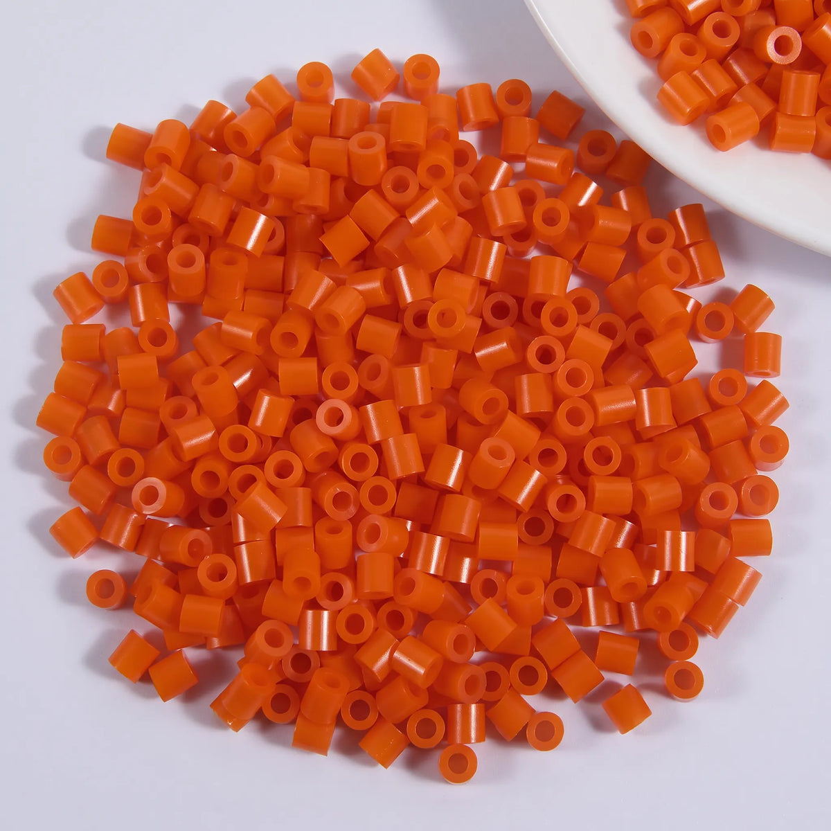 Bright orange 5mm cylinder fuse beads with large holes