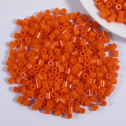 Bright orange 5mm cylinder fuse beads with large holes