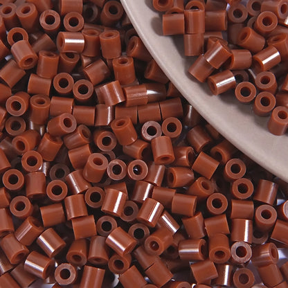 Brown 5mm cylinder fuse beads with large holes