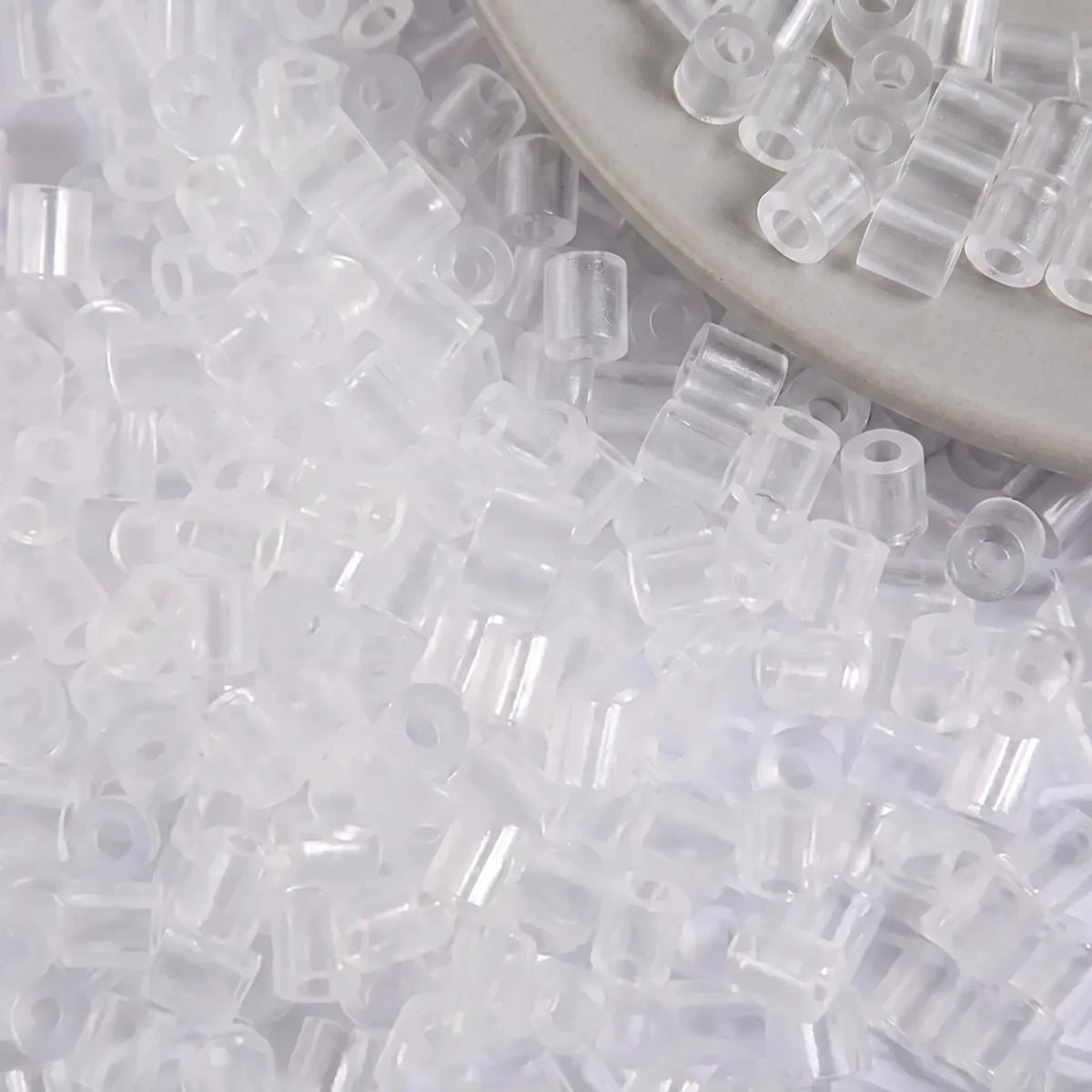 Clear transparent 5mm cylinder fuse beads with large holes