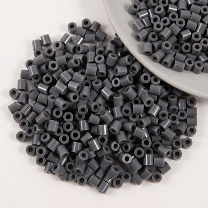 Dark gray 5mm cylinder fuse beads with large holes