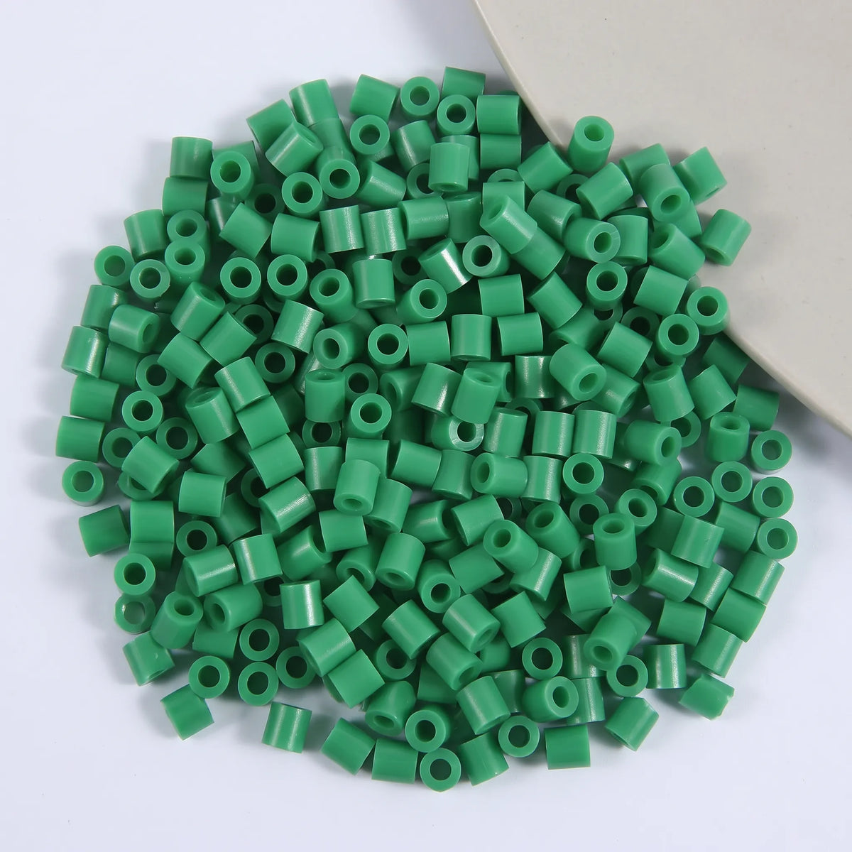 Green 5mm cylinder fuse beads with large holes