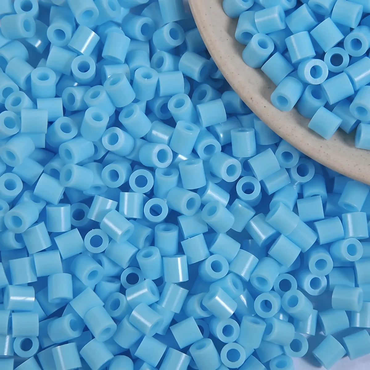 Light blue 5mm cylinder fuse beads with large holes