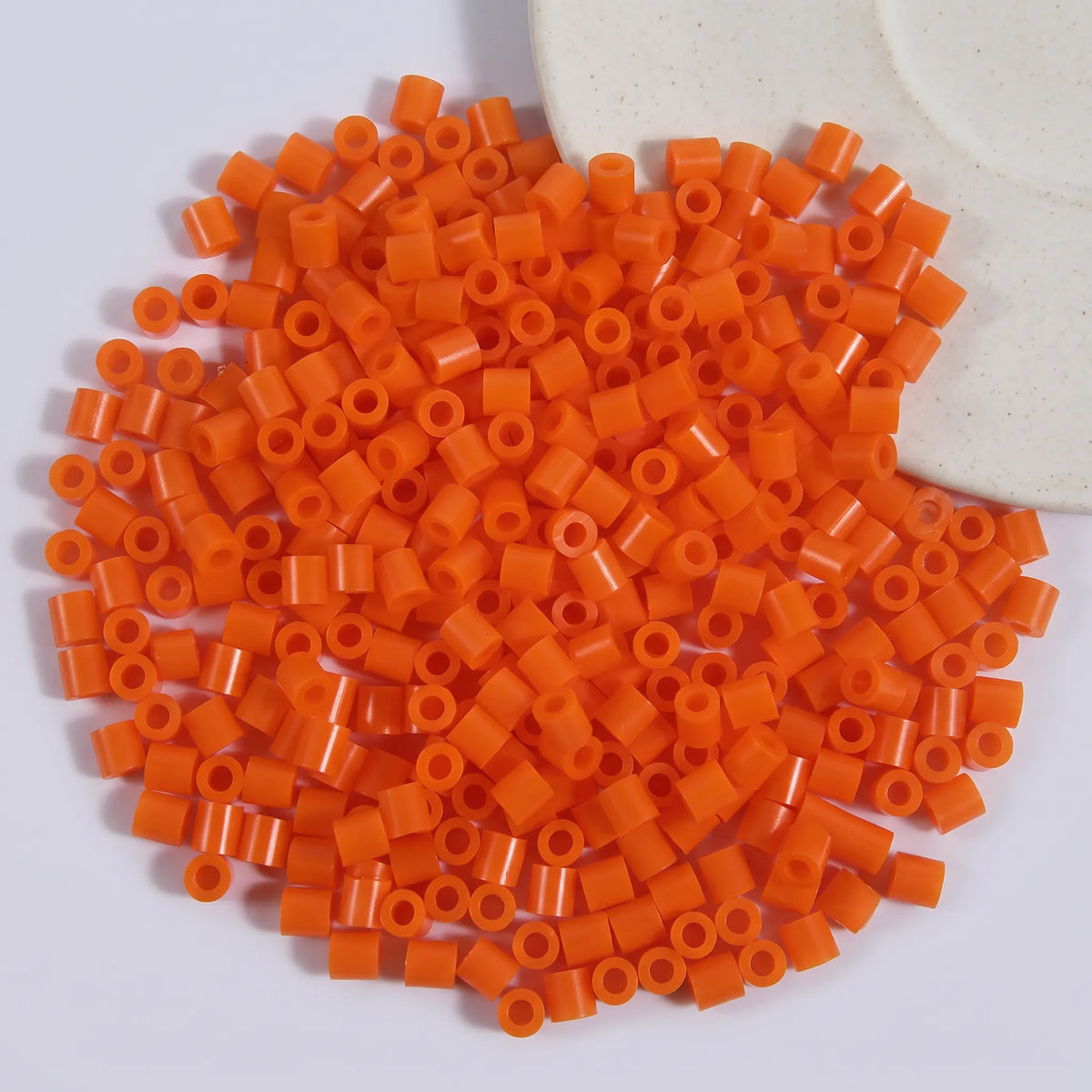 Orange 5mm cylinder fuse beads with large holes