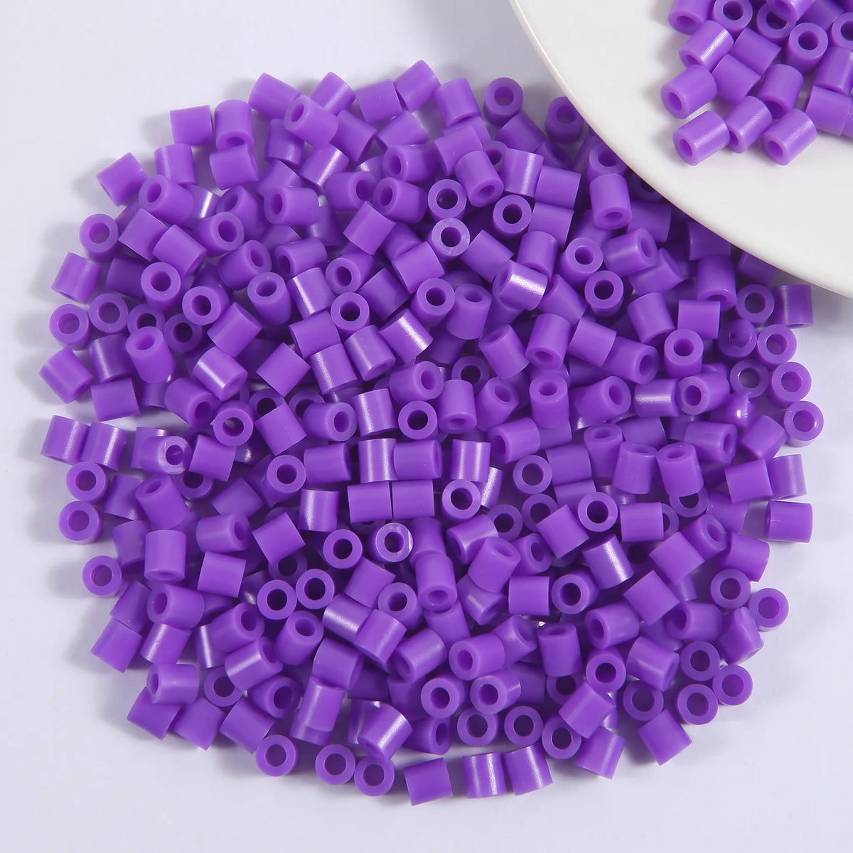 Purple 5mm cylinder fuse beads with large holes