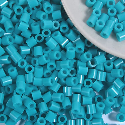 Turquoise 5mm cylinder fuse beads with large holes