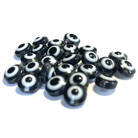 Flat Round Eye Beads, 8mm