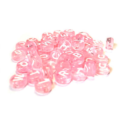 7 mm klare Acryl-Alphabetperlen, bunt, 100 Stück