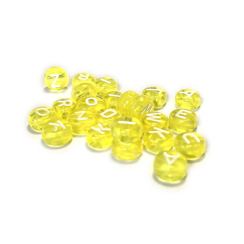 7 mm klare Acryl-Alphabetperlen, bunt, 100 Stück