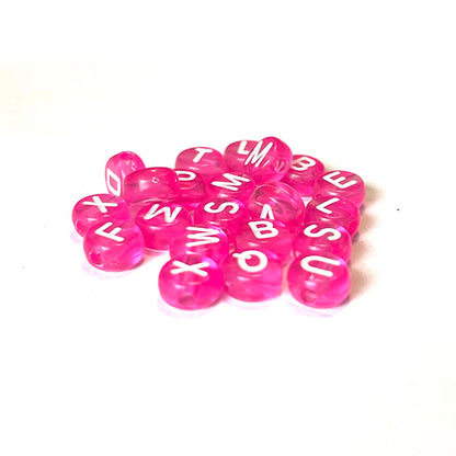 7 mm klare Acryl-Alphabetperlen, bunt, 100 Stück