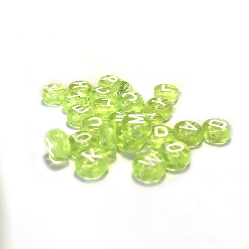 7 mm klare Acryl-Alphabetperlen, bunt, 100 Stück