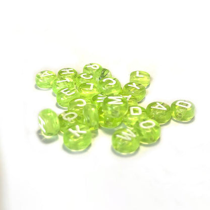 7 mm klare Acryl-Alphabetperlen, bunt, 100 Stück