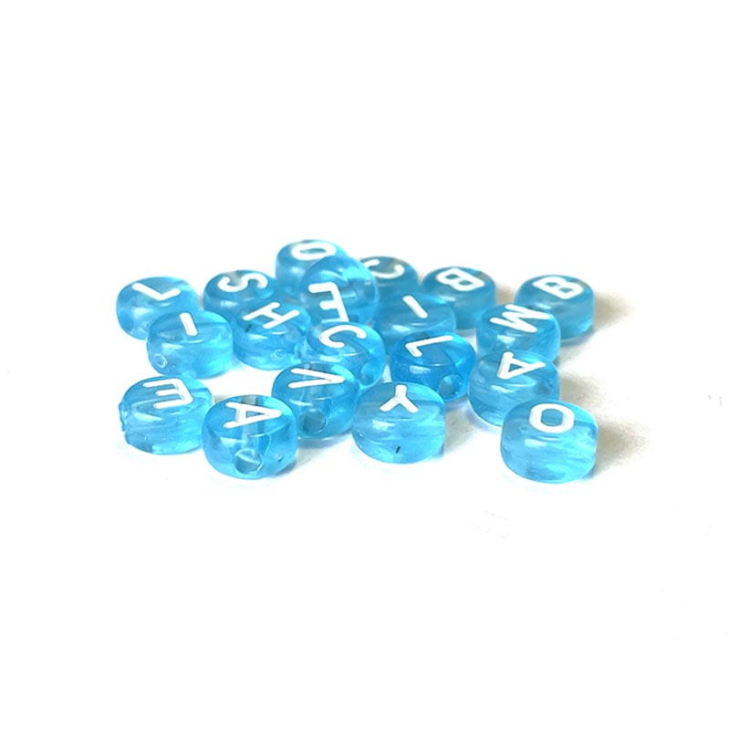 7 mm klare Acryl-Alphabetperlen, bunt, 100 Stück