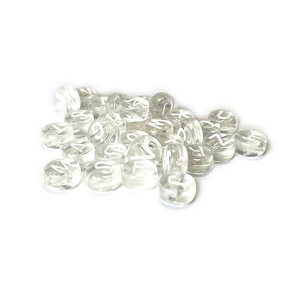 7 mm klare Acryl-Alphabetperlen, bunt, 100 Stück