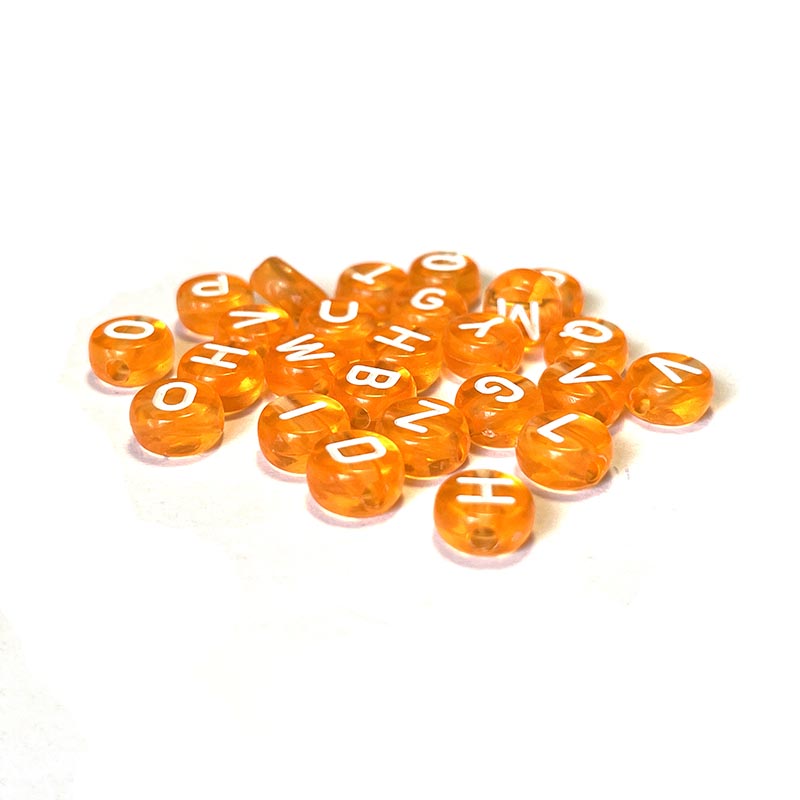 7 mm klare Acryl-Alphabetperlen, bunt, 100 Stück