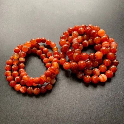 Bracelet extensible en agate cornaline, 4-12 mm 