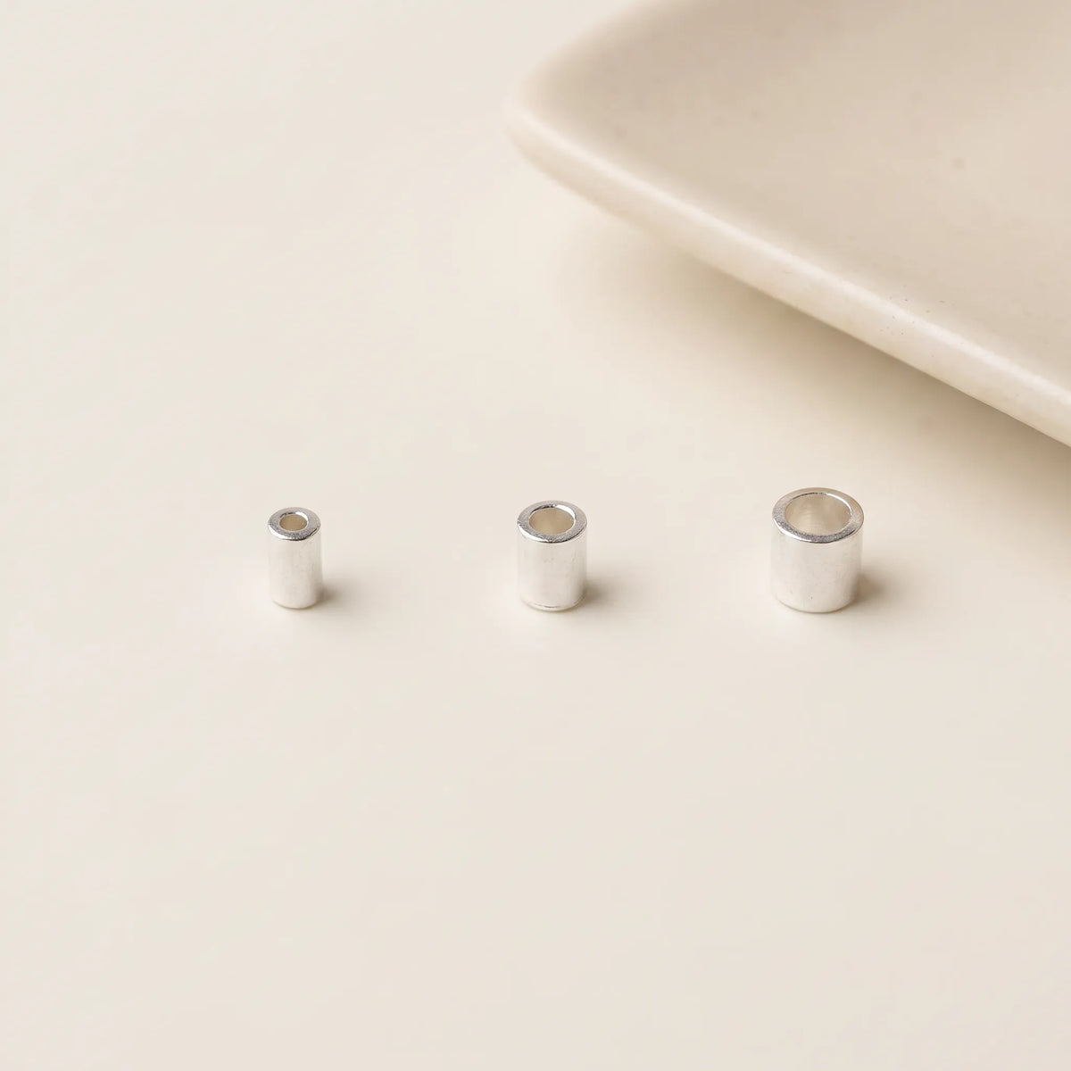 925 silver crimp tubes in three sizes for jewelry stringing wire