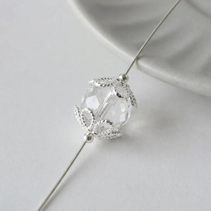 925 sterling silver flower bead caps 8.5mm in use