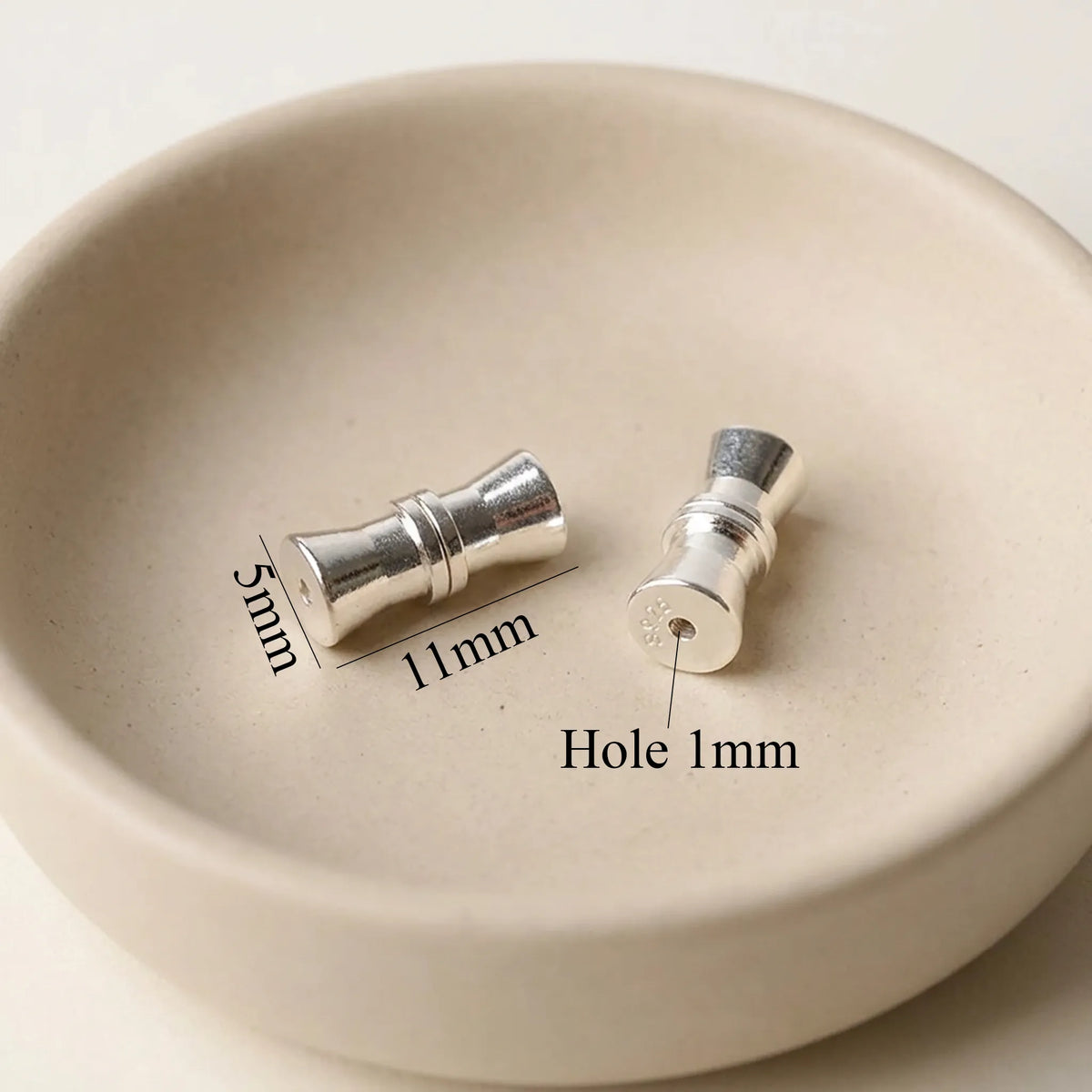 925 sterling silver screw barrel clasp 11mm with 1mm hole for jewelry making